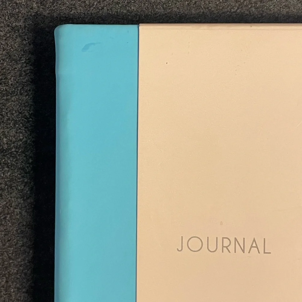 Set of 2 New Journals Bundle Blue Minimalist + Ivory Velvet Bow Closure Notebook
